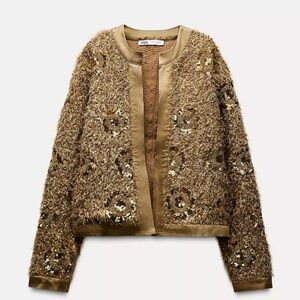 NWT Zara Knit Cardigan with Sequins